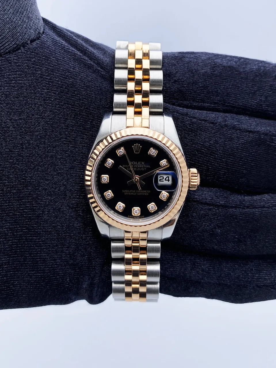 Rolex Two-Tone Black Diamond - Hình 3