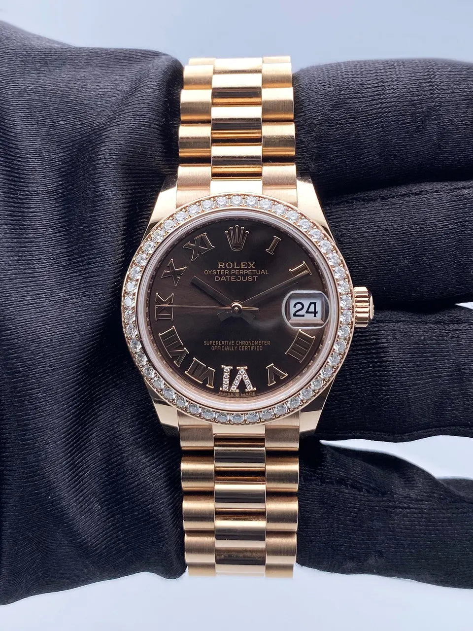 Rolex Chocolate Diamond Bezel - Hình 2