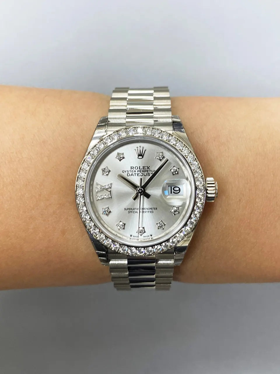 Rolex Steel Diamond Silver Datejust - Hình 11