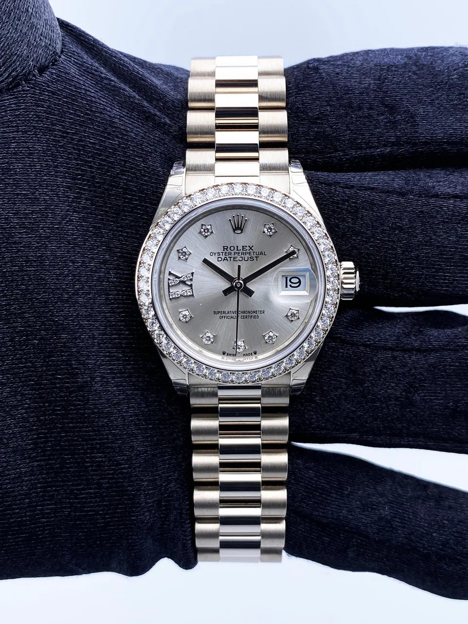 Rolex Steel Diamond Silver Datejust - Hình 3