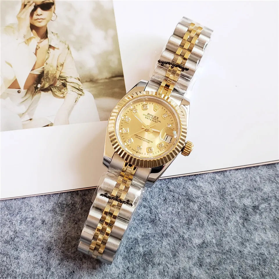 Rolex Ladies Gold Diamond Dial - Hình 3