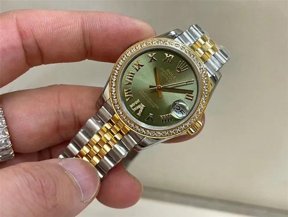 Rolex Datejust Olive Green Diamond Bezel - Hình 4