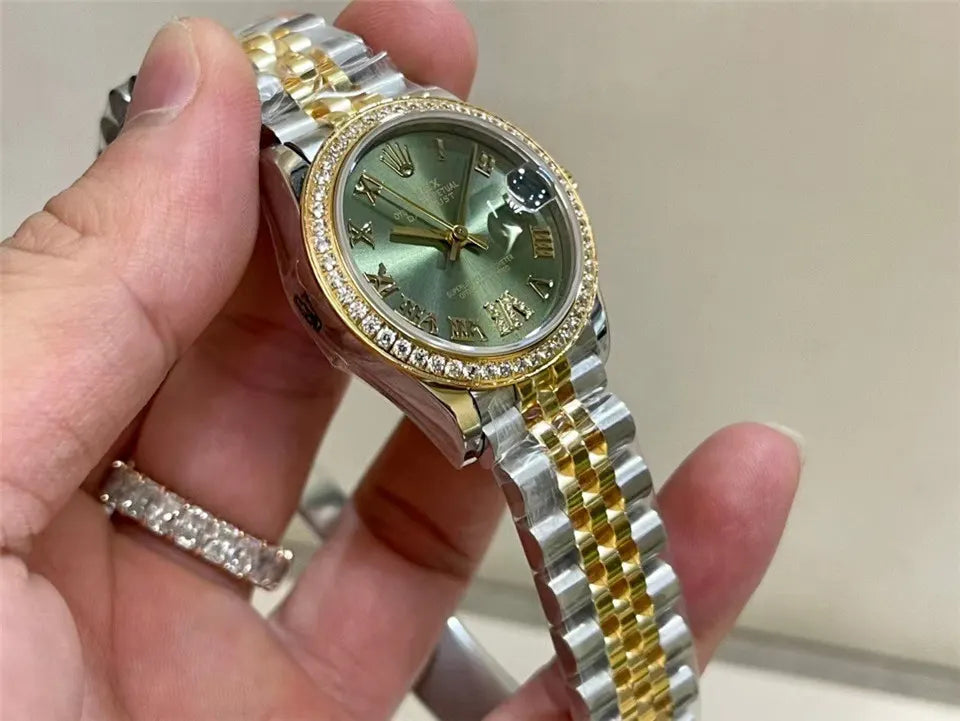 Rolex Datejust Olive Green Diamond Bezel - Hình 3