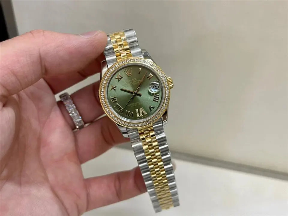 Rolex Datejust Olive Green Diamond Bezel