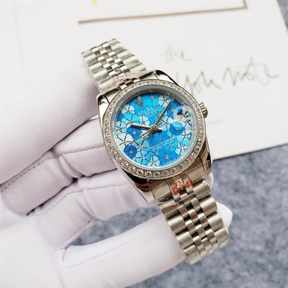 Rolex Floral Blue Datejust - Hình 9