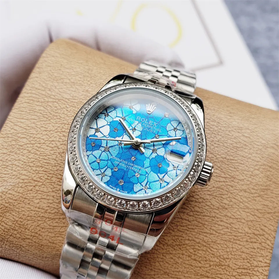 Rolex Floral Blue Datejust - Hình 3