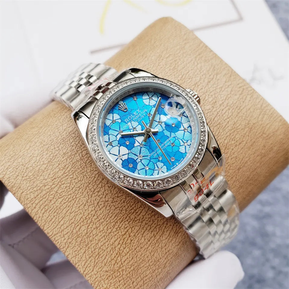 Rolex Floral Blue Datejust - Hình 4