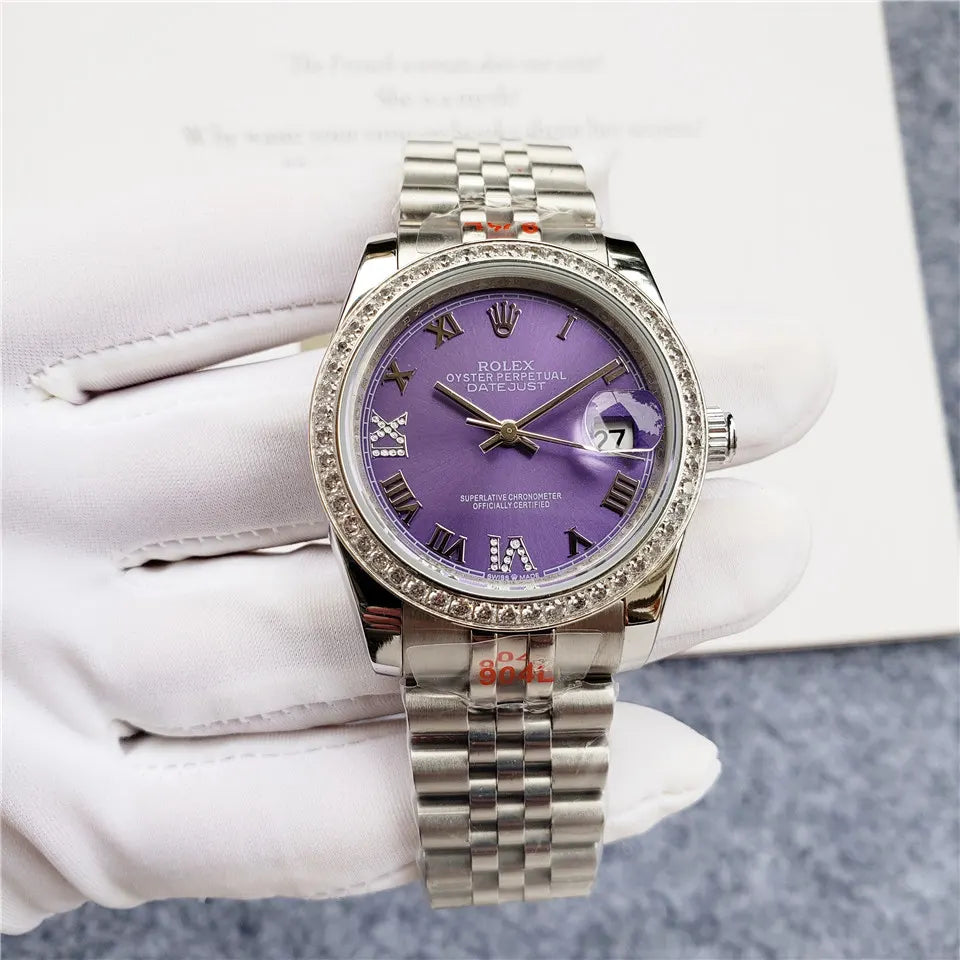 Rolex Purple Dial Diamond Bezel