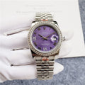 Rolex Purple Dial Diamond Bezel