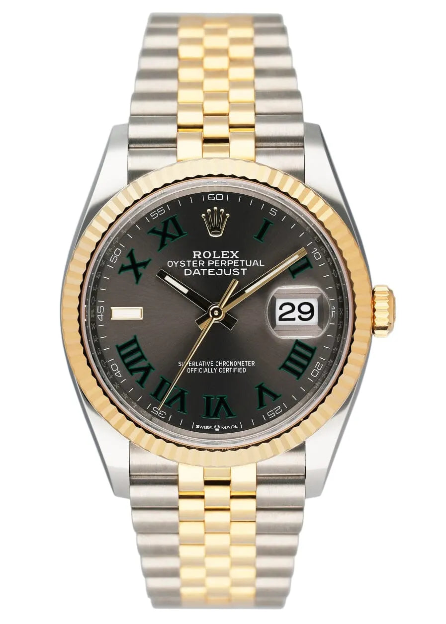 Datejust Rhodium Green Roman