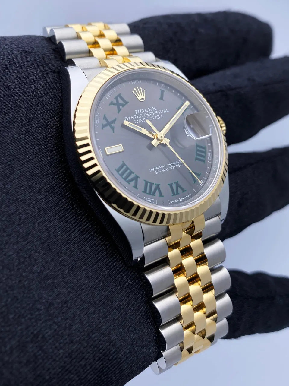 Datejust Rhodium Green Roman - Hình 4