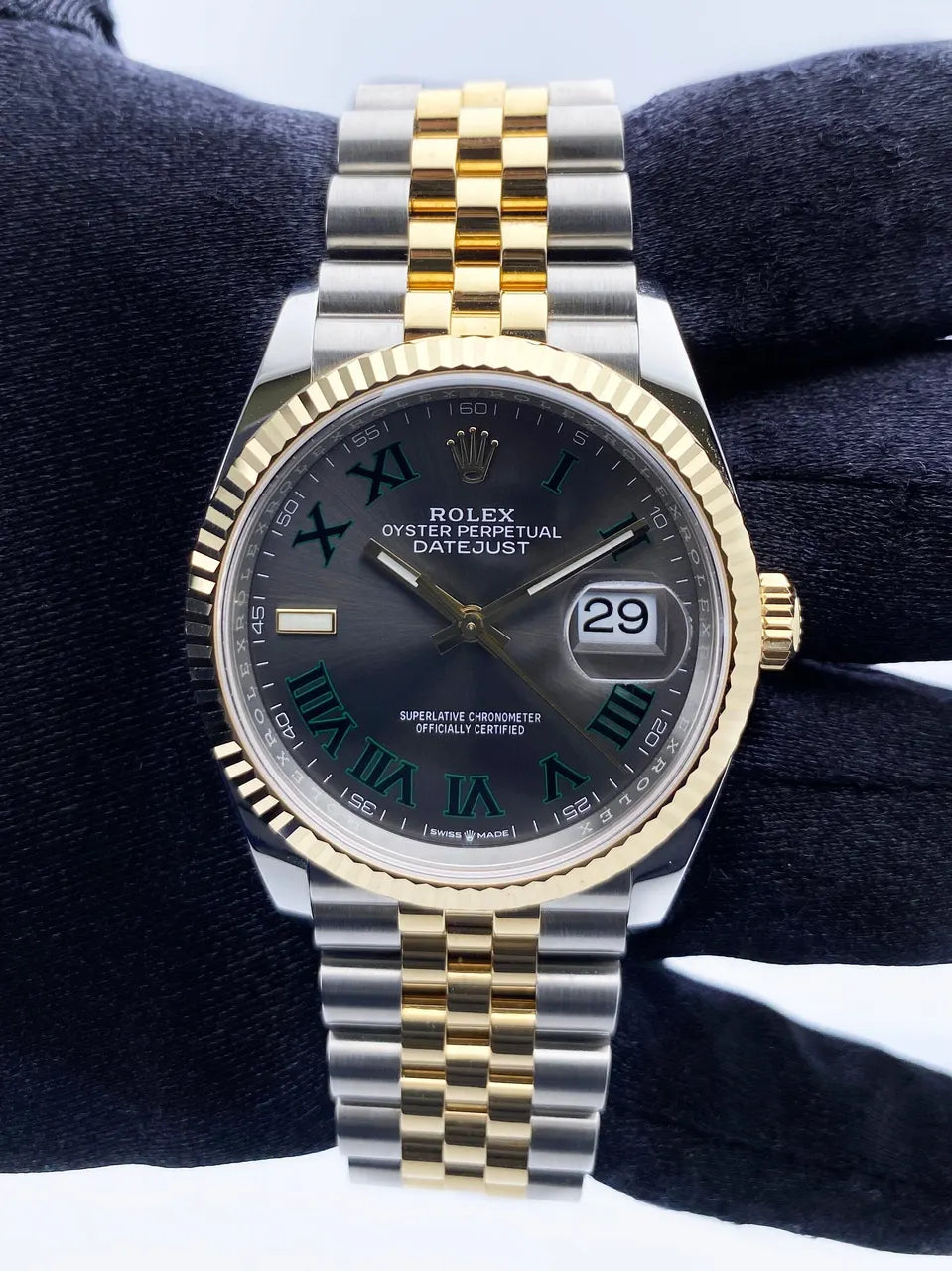 Datejust Rhodium Green Roman - Hình 3