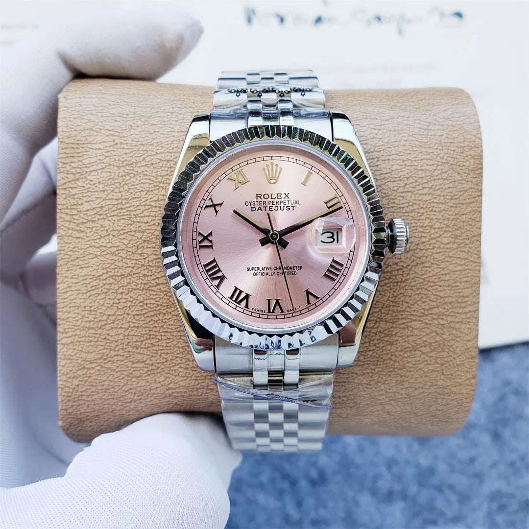 stainless Rolex Datejust Pink Dial - Hình 7