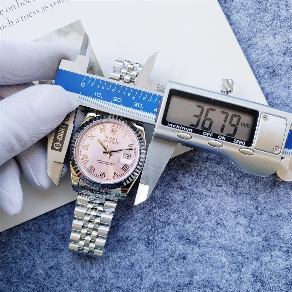 stainless Rolex Datejust Pink Dial - Hình 2