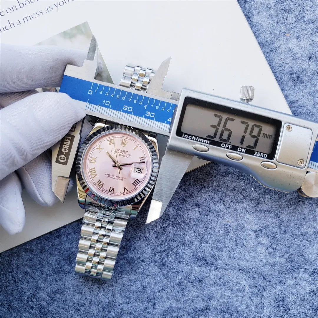 stainless Rolex Datejust Pink Dial - Hình 2
