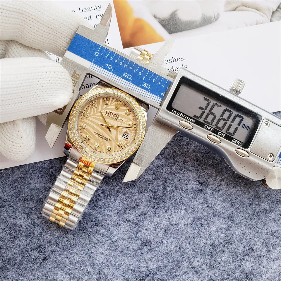 Rolex Palm Dial Diamond Bezel - Hình 2