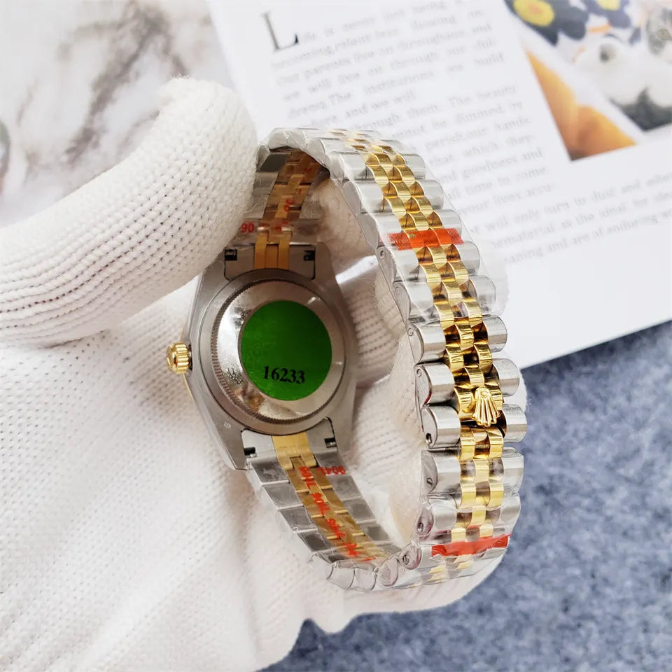 Rolex Palm Dial Diamond Bezel - Hình 4