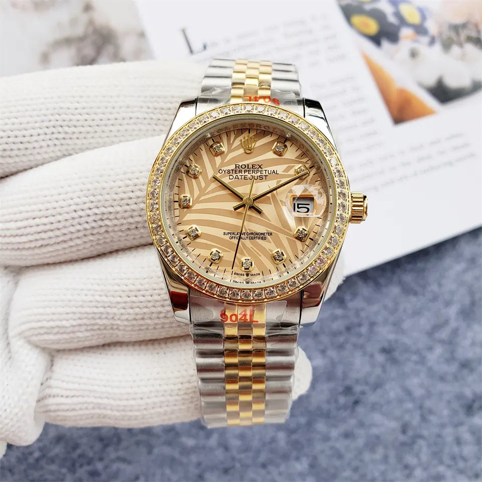 Rolex Palm Dial Diamond Bezel