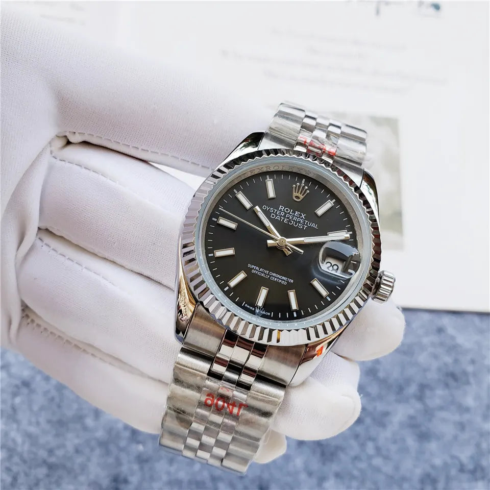 Rolex Datejust Black Dial Fluted - Hình 8