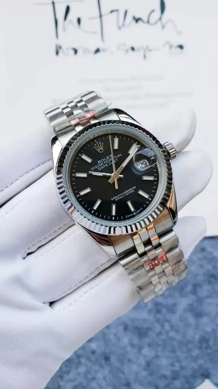 Rolex Datejust Black Dial Fluted