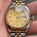 Rolex Gold Tapestry Diamond Dial
