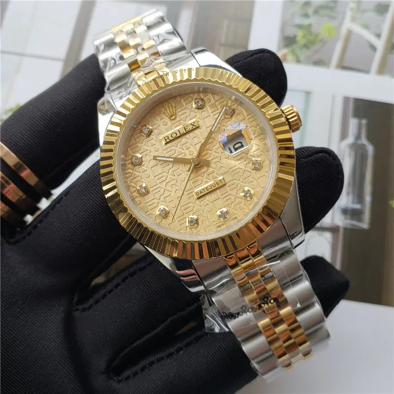 Rolex Gold Tapestry Diamond Dial - Hình 6