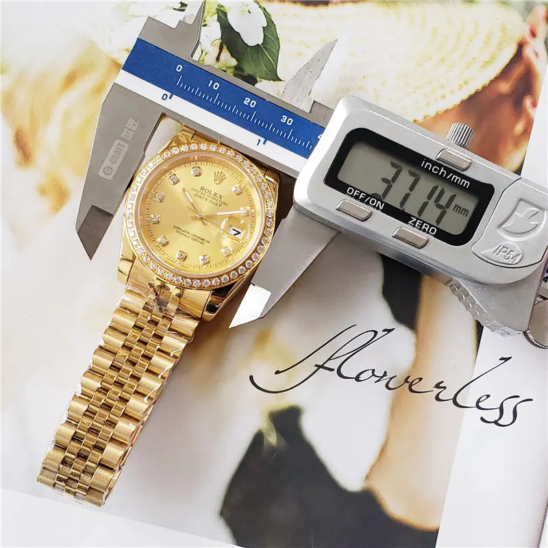 dial Rolex Datejust Gold Diamond Bezel - Hình 2