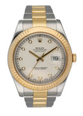 two Rolex Datejust Silver Diamond Dial