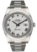 stainless steel Rolex Datejust White Roman Dial