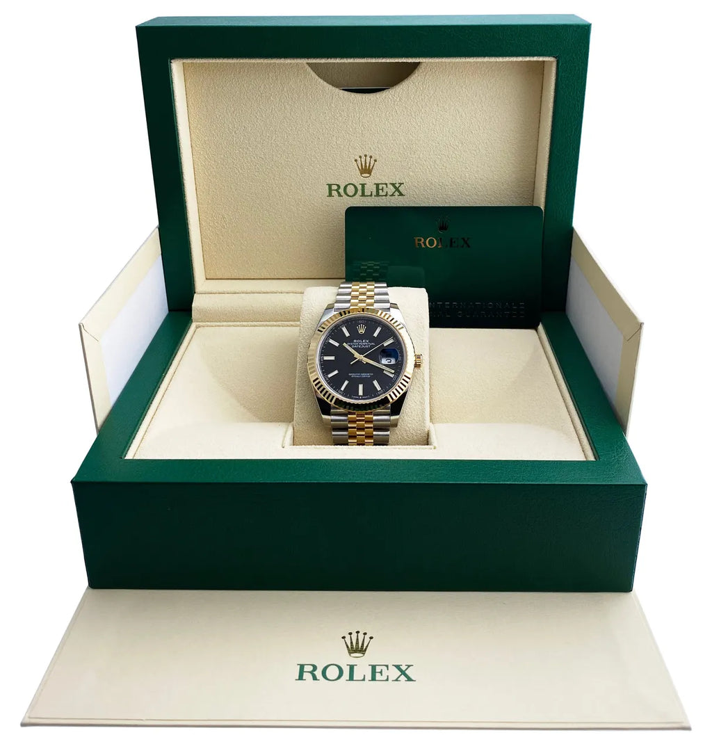 datejust gold Rolex Black Dial Two-Tone - Hình 2