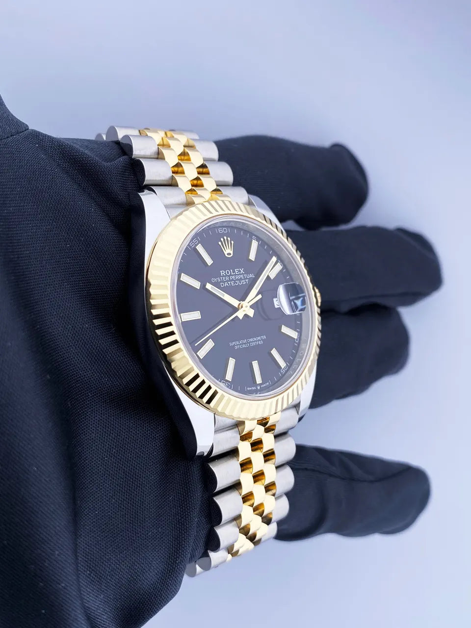 datejust gold Rolex Black Dial Two-Tone - Hình 4