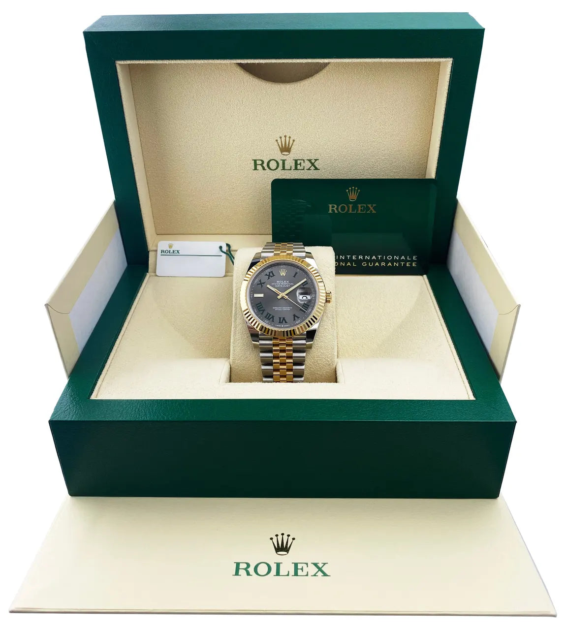Rolex Rhodium Green Roman Datejust - Hình 2