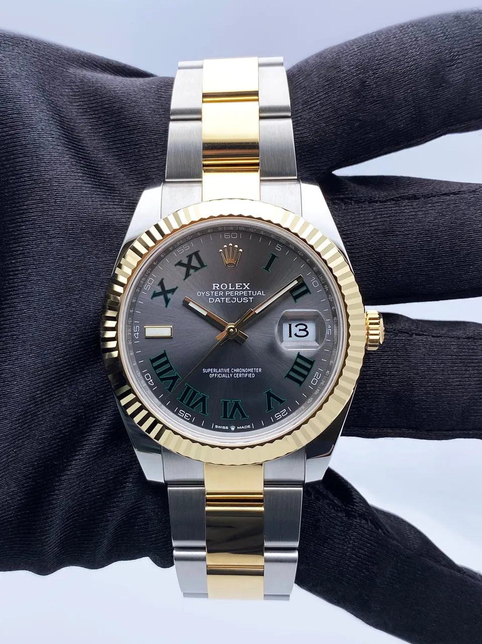 datejust Rolex Slate Green Roman - Hình 2