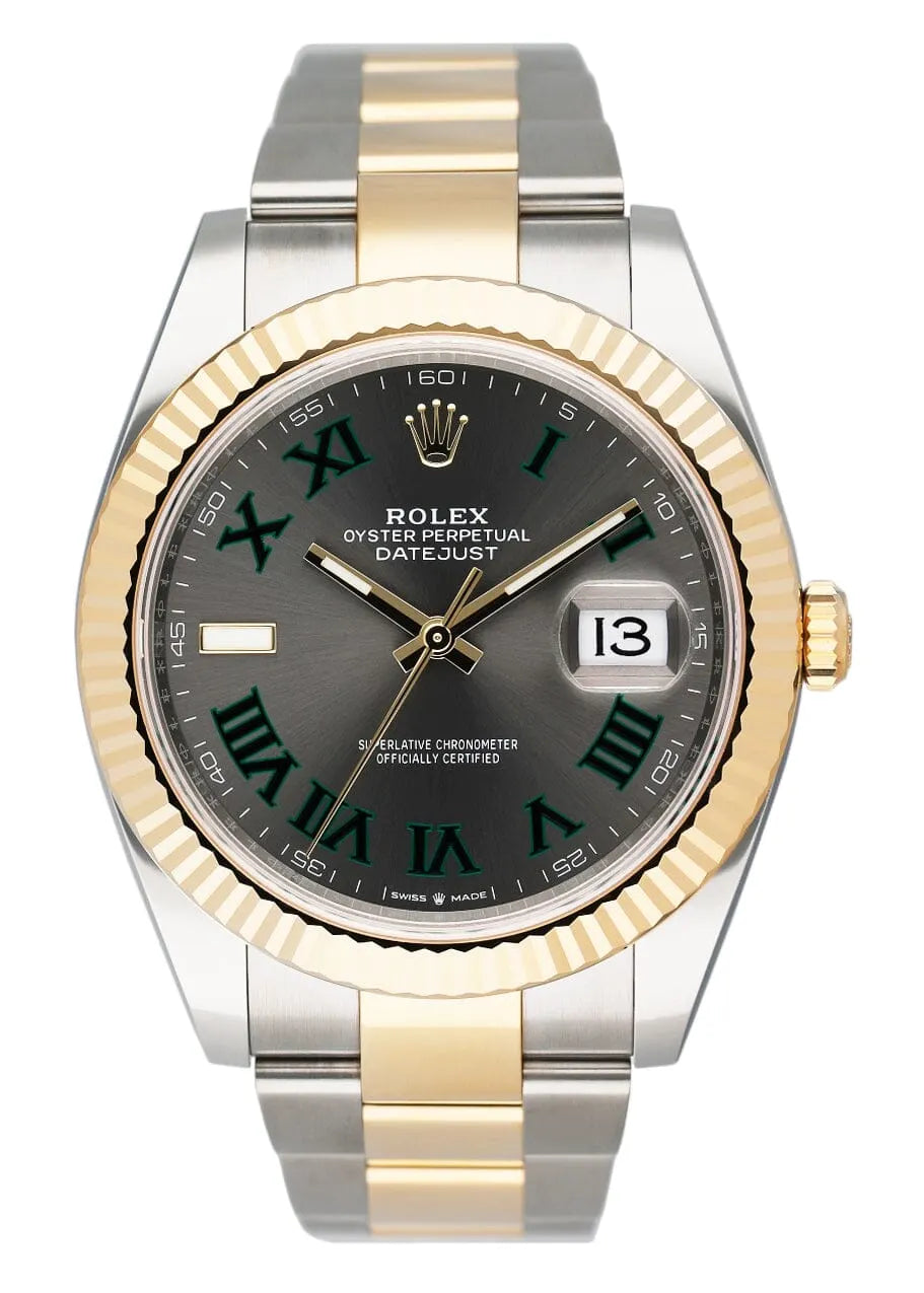 datejust Rolex Slate Green Roman