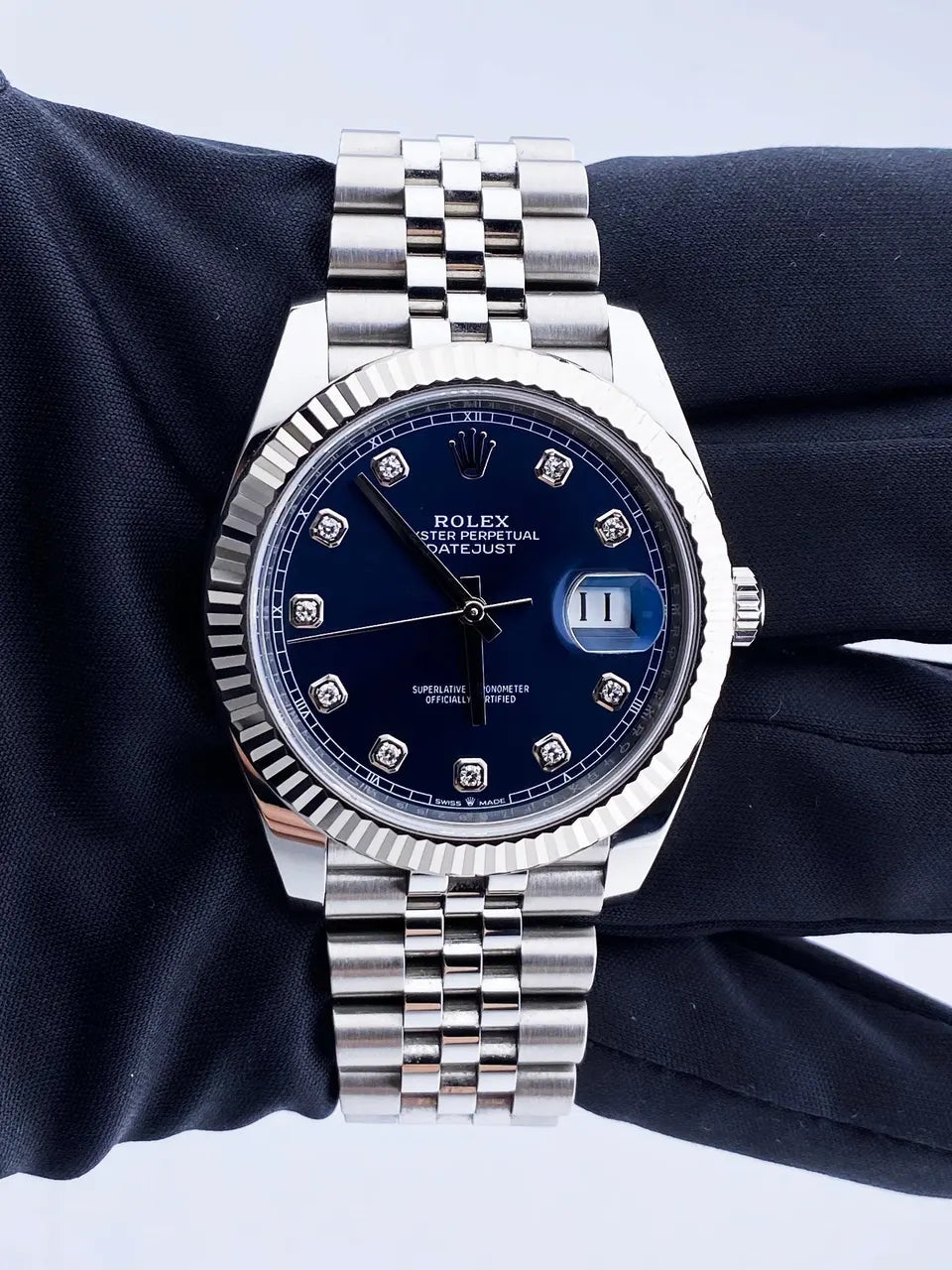 Rolex Blue Diamond Datejust Steel - Hình 3