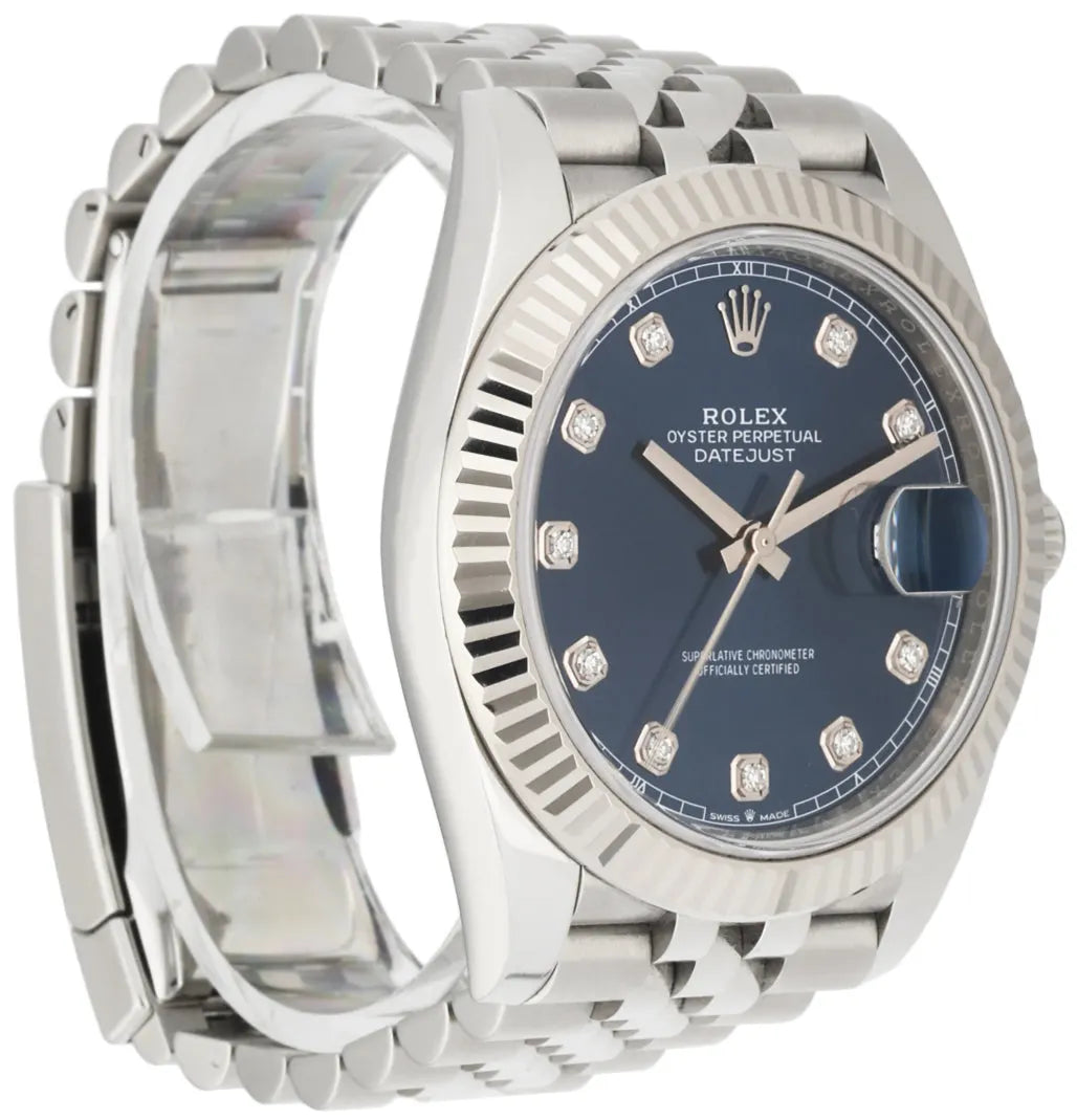 Rolex Blue Diamond Datejust Steel - Hình 11