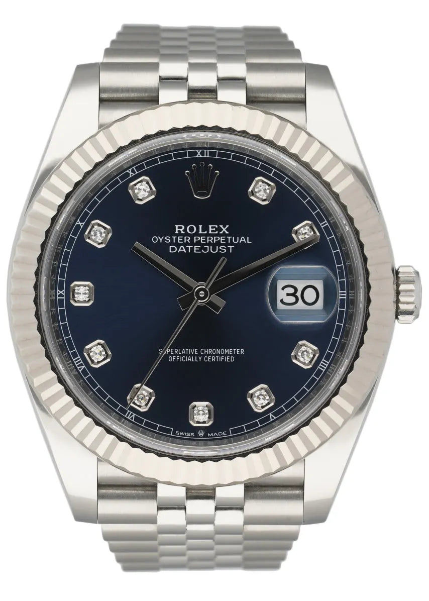 Rolex Blue Diamond Datejust Steel