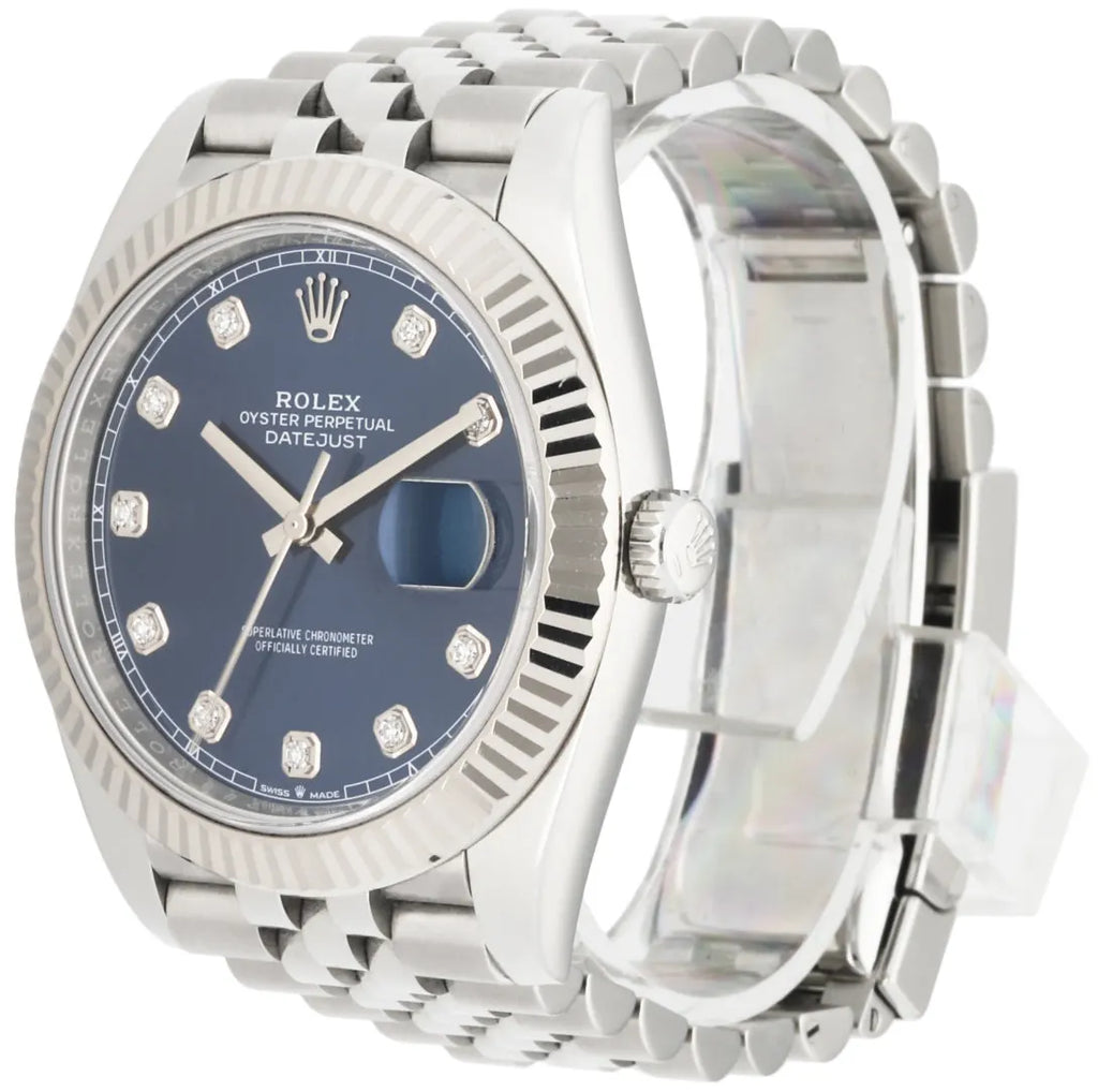 Rolex Blue Diamond Datejust Steel - Hình 10