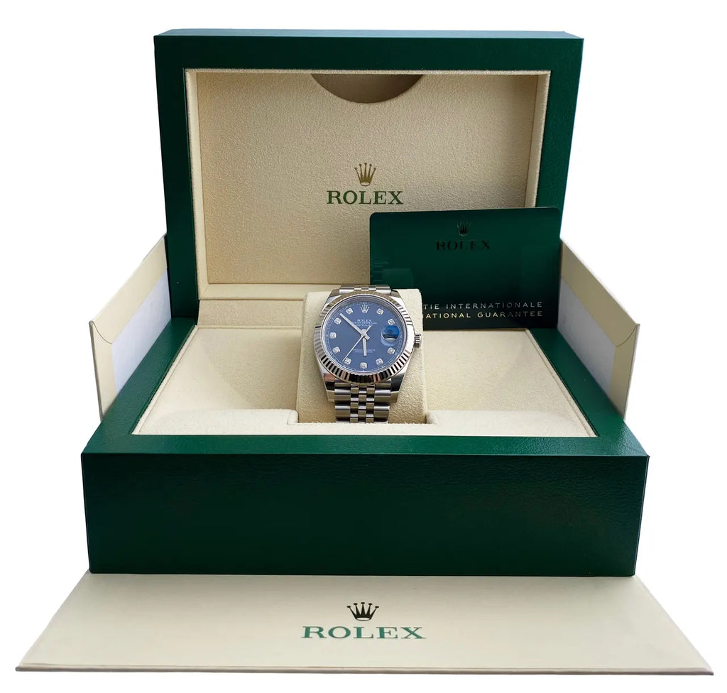 Rolex Blue Diamond Datejust Steel - Hình 2