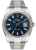 fluted Rolex Datejust Blue Dial Steel