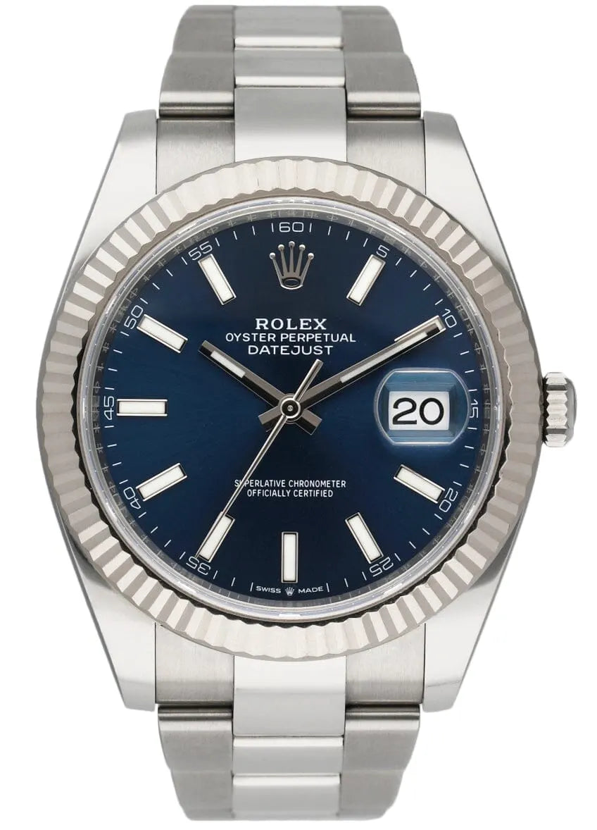 fluted Rolex Datejust Blue Dial Steel