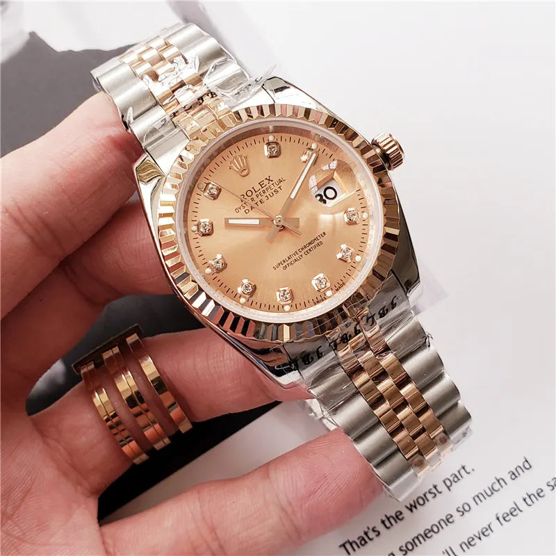 datejust Rolex Champagne Diamond Dial - Hình 4