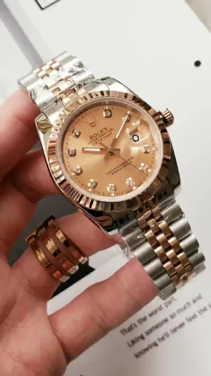datejust Rolex Champagne Diamond Dial