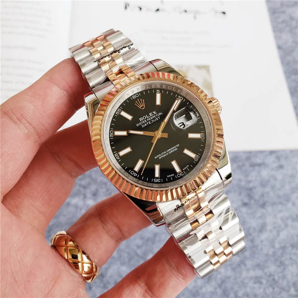 datejust Rolex Two-Tone Black Dial - Hình 7