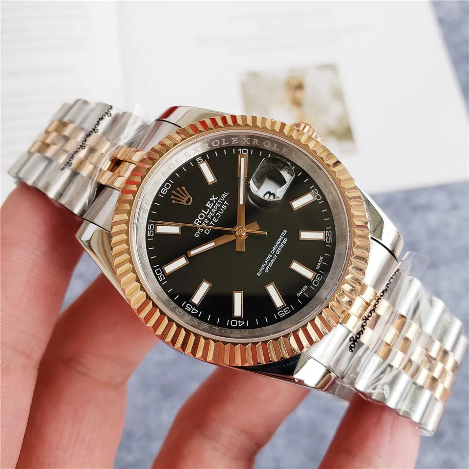 datejust Rolex Two-Tone Black Dial - Hình 5