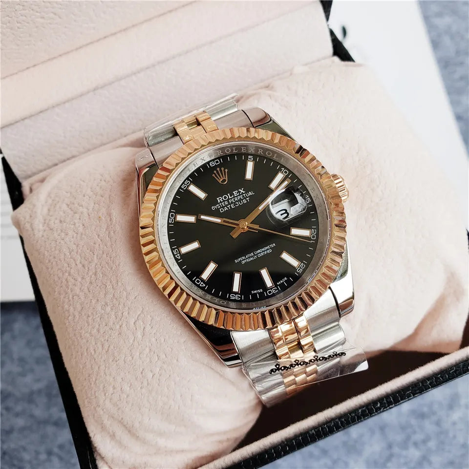 datejust Rolex Two-Tone Black Dial - Hình 2