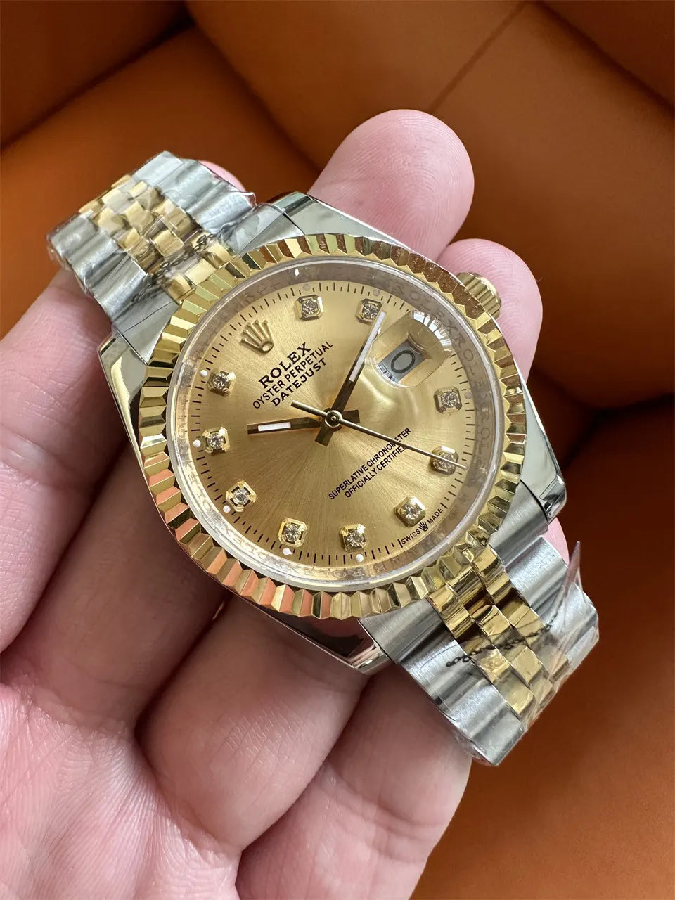 Rolex Gold Diamond Dial Two-Tone Jubilee – Rolex Datejust Gold Diamond