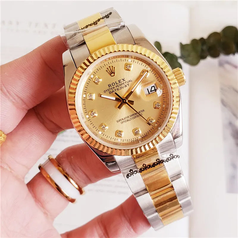 datejust Rolex Champagne Diamond Dial - Hình 2