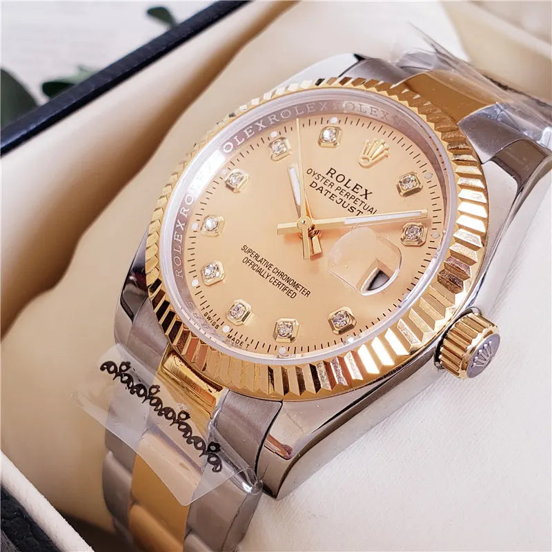 datejust Rolex Champagne Diamond Dial - Hình 4
