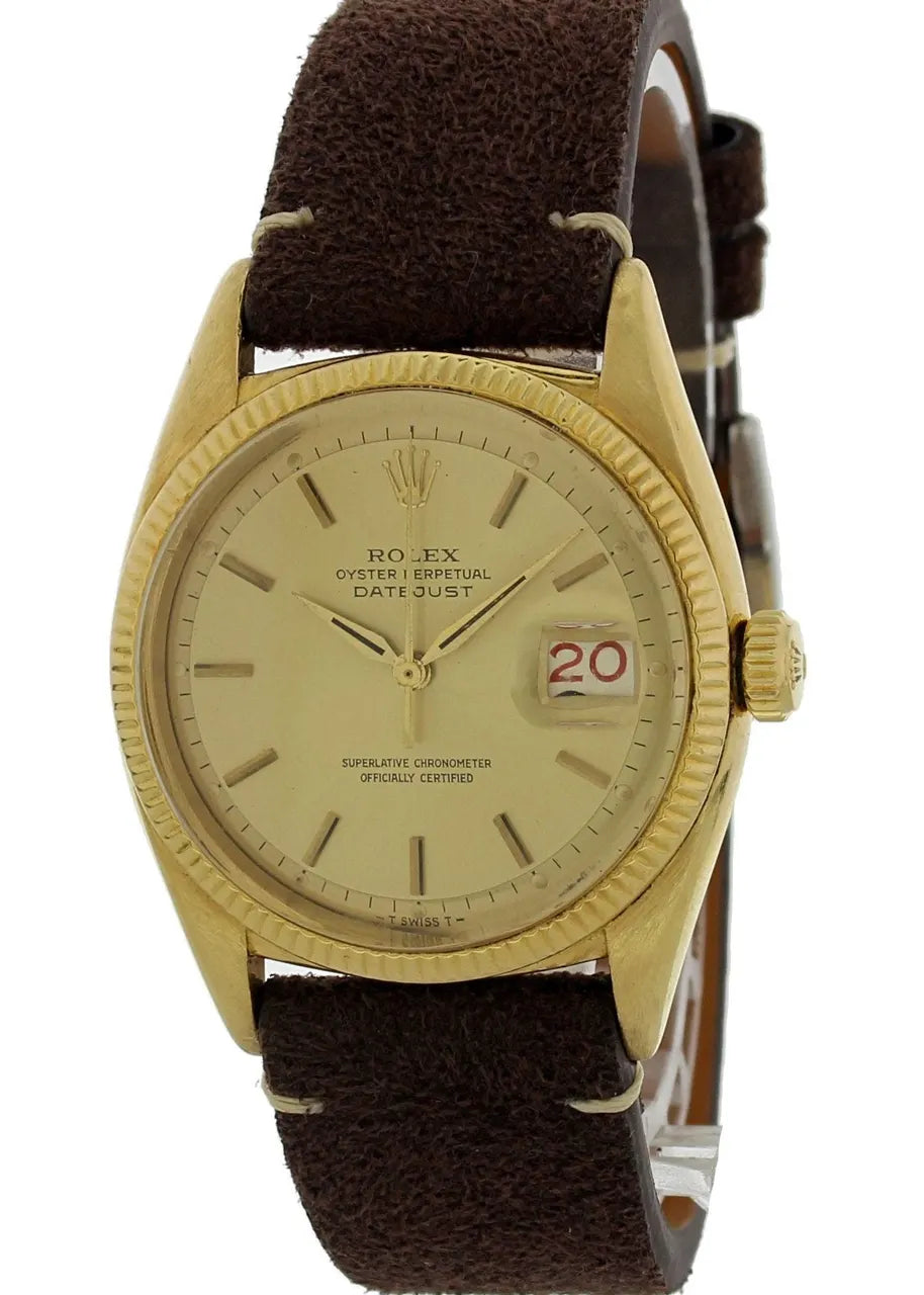 Rolex Gold Champagne Suede